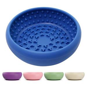 lot 26106 image: CNMSGM Dog Lick Bowl, BPA-Free Silicone Slow Feeder Lick Mat for Small and Medium Dogs, Non-Slip & Dishwasher Safe (Dark Blue,L) - Retail $14