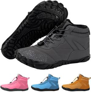 Vindra Flex Barefoot Winter Boots for Women & Men Non-Slip, Lightweight, Wide Toe Box, Minimalist Walking Shoes for Healthy Foot Posture Grey