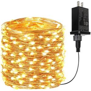 lot 26127 image: 66Ft 200 LED Fairy Lights Plug in, Waterproof String Lights Outdoor & Indoor 8 Modes Christmas Light Bedroom Decor, Timer Twinkle Lights for Girls Room Garden Party Christmas Decorations (Warm White) - Retail $13