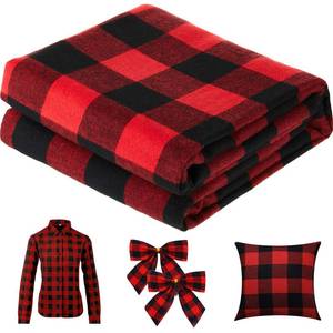 lot 26138 image: 57 x 157.5 Inch Buffalo Plaid Fabrics Gingham Fabric Buffalo Check Quilting Fabric Bundles for Sewing DIY Home Farmhouse Party Festival Holiday Decorations (Red and Black) - Retail $25