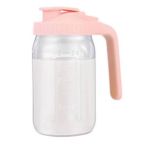 lot 30244 image: SusuBee Breast Milk Pitcher with Leak-proof Flip Cap 32oz Wide Mouth Mason Jar Pitcher for Breastmilk Storage Glass Breastmilk Jar Canister Resistant to Heat or Cold, Easy to Pour Spout - Retail $15