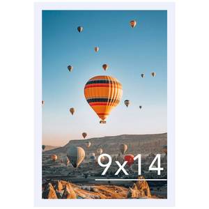 lot 30267 image: JCJMY 9x14 Picture Frame White for Wall Hanging, Wall Mounting Horizontally or Vertically, 9 x 14 Wall Gallery Poster Photo Frame with Shatter Resistant Plexiglass, White - Retail $10