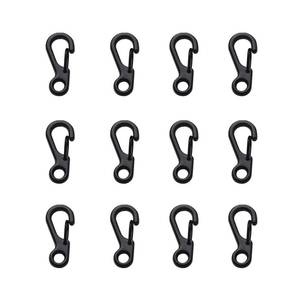 lot 30272 image: Mini Carabiner Clip Spring Snap Hook Buckle Clasps for Paracord Keychain Backpack Bottle Outdoor Camping Accessories (12Pcs Black) - Retail $6