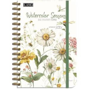 lot 30281 image: Lang, Watercolor Seasons 2026 Planner, 6.5 X 9, Weekly Calendar with Stapled Binding - Retail $13