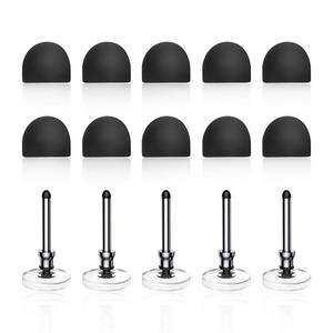 lot 30283 image: Bopomofo 10 Rubber Tips5 Transparent Disc Trips,High Precision and High Sensitivity Stylus Replacement Tibs,Black and Silver - Retail $8