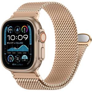 lot 30284 image: Zedoli Milanese Mesh Loop Compatible with Apple Watch Bands for Men 44mm 49mm 45mm 46mm 42mm, Stainless Steel Metal Magnetic Strap for iWatch Band Ultra 3 2 1 Series 11 10 9 8 7 6 5 4 3 2 1 SE - Retail $19