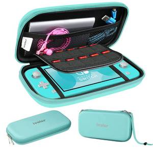 lot 30287 image: ivoler Carrying Case for Nintendo Switch Lite, Ultra Slim Portable Hard Shell Pouch Travel Game Bag for Switch Lite Accessories Holds 10 Game Cards,Turquoise - Retail $19