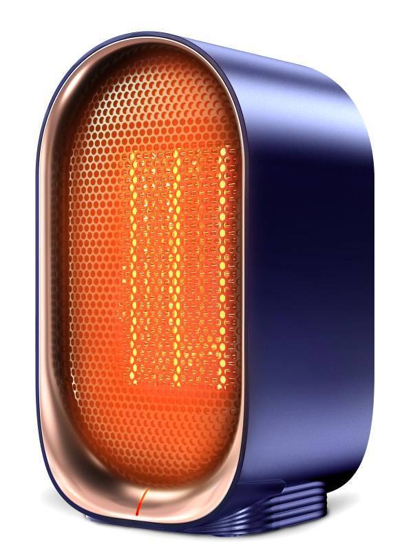 lot 24433 image: Space Heater, Portable Small Heaters for Indoor Use, Electric Desk Heater with Overheat and Tip-Over Protection, Mini Personal Heaters for Home Office Workspace, Blue - Retail $25
