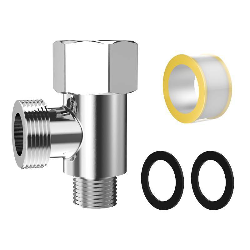 lot 29853 image: Bidet T-Valve Adapter, 38 x 38 x 12 Inch T-Fitting with Water Valve & 38 Inch Hose for Bidet
