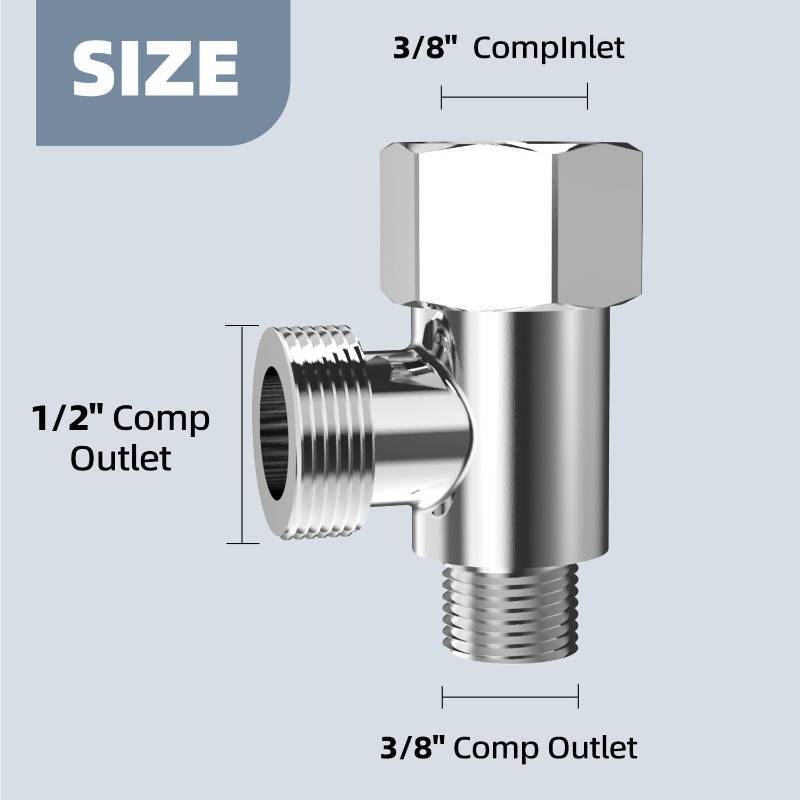 lot 29861 image: Bidet T-Valve Adapter, 38 x 38 x 12 Inch T-Fitting with Water Valve & 38 Inch Hose for Bidet