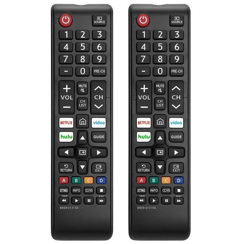 lot 51634 image: Pack of 2 New Universal Remote for All Samsung TV Remote, Replacement Compatible for All Samsung Smart TV, LED, LCD, HDTV, 3D, Series TV - Retail $10