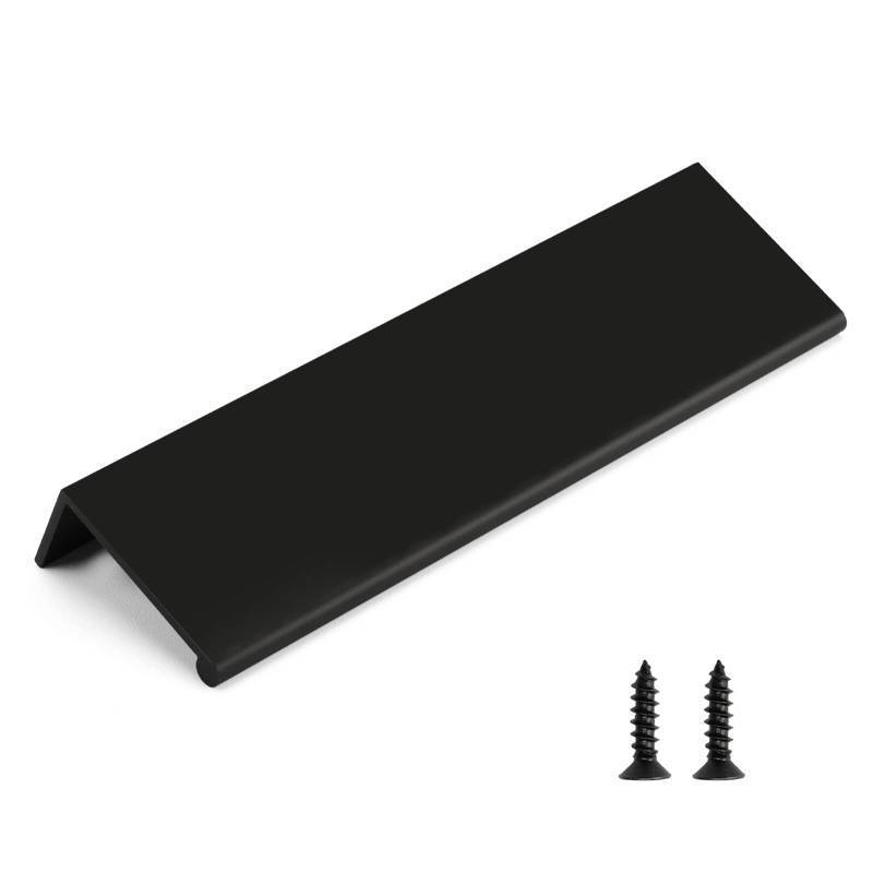 lot 48673 image: Rergy 10 Pack 5 INCH Cabinet Pulls Black Finger Pulls, Matte Black Edge Pulls for Cabinet Kitchen Cabinet Edge Pulls, 128mm Cabinet Finger Pulls - Retail $34