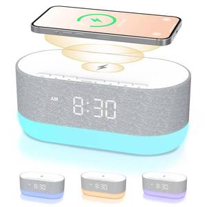 HOUSBAY 3 in 1 Sound Machine Alarm Clock& Wireless Charger: Soothing White Noise, Bluetooth Music Relaxation & Customized Sleep-Wake Routine - Retail: $40