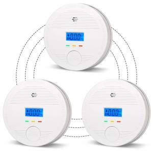lot 26188 image: Interconnected Smoke and Carbon Monoxide Detector, 10-Year Battery Wireless Interlinked Smoke & CO Alarm with Dual Sensors, Home Fire & CO Safety Protection (3Pack) - Retail $65