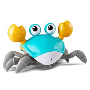 lot 26205 image: PintreeLand Crawling Crab Baby Toys Upgrade Version - 3 Speed & Music Control, Infant Tummy Time Interactive Walking Toddler Toy for 3 4 5 6 7 8 9 10 11 12 Year Old Boys or Girls (Blue) - Retail $16