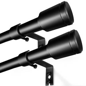 lot 26206 image: 58�� Diameter Curtain Rods 30-90 Inch, for 30-84 Inch Windows, Adjustable Splicing Black Curtain Rods for Windows with Brackets, Window Rod Long Small Curtains Rod, 2 Pack - Retail $17