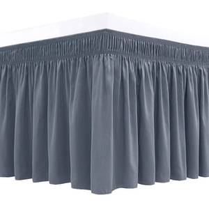 lot 26215 image: Biscaynebay Wrap Around Bed Skirts for King & Cal King Beds 15 Drop, Dark Grey Adjustable Elastic Dust Ruffles Easy Fit Wrinkle & Fade Resistant Silky Luxurious Fabric Machine Washable - Retail $18