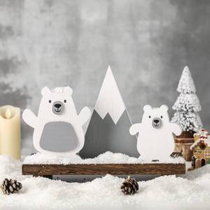 lot 30298 image: Winter White Polar Bear Decor Farmhouse Tiered Tray Decor - Cute Bear Decorations for Home Table Centerpiece for Shelf - Retail $13