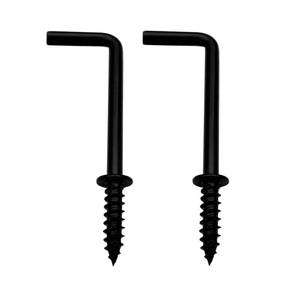 lot 30307 image: IDEALSV 2 Inch 1 Shape Screw Hooks L Shape Hook 7 Shape Screw in Hooks Black 20 Pcs - Retail $9