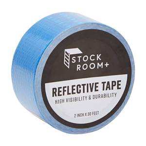 lot 30324 image: Stockroom Plus Reflective Tape - 2-in x 30-ft, Blue - Waterproof Outdoor Safety Adhesive - Trailer Reflective Tape for Bike & Stairs Marking - Retail $8