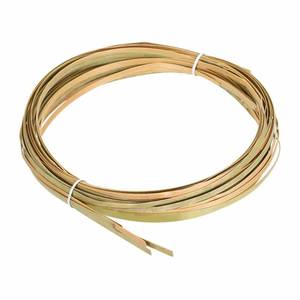 lot 30327 image: MECCANIXITY 7 Rolls Bamboo Strips for Weaving, 0.12 x 10ft Basket Weaving Supplies Wicker Repair Kit 0.5mm Thick Thin Bamboo Strips for Basket Making DIY Crafts Furniture Chandelier, Green - Retail $17
