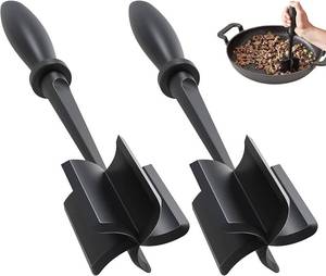 lot 30337 image: 2 Pcs Meat Chopper, Upgrade Hamburger Smasher, Premium Heat Resistant Meat Masher for Ground Beef, Ground Turkey and More, Non Stick Mix Grinder - Retail $17