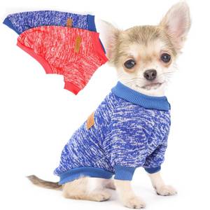 lot 30339 image: 2 Pieces Dog Sweaters for Small Dogs Dog Clothes Female Winter Fleece Puppy Sweaters Warm Pet Outfit for Yorkie, Chihuahua, Bulldog, Dachshund, Pug - Retail $17