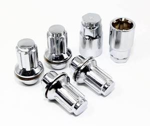 lot 30347 image: Set of 4 14x1.5 Veritek OEM Style Factory Replacement Chrome Lug Nut Wheel Locks w 2 Keys for Toyota Sequoia Landcruiser Tundra Lexus LX - Retail $33
