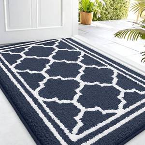lot 40217 image: Buganda Indoor Door Mat, Dirt-Resistant and Absorbent Doormat, Anti-Slip, Low Profile Floor Mats for Inside Entryway, Front, and Back Door Entrance (32x20 Inches, Navy Blue) - Retail $18