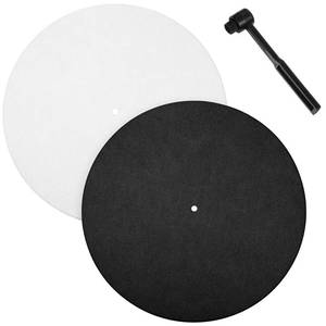 lot 40249 image: 2 Pack White Felt Turntable Mat, 12 Inch White Felt Slipmat for Turntable, Anti Vibration Felts Slip Mat Vinyl for All Vinyl Record Players (1White,1Black) - Retail $5