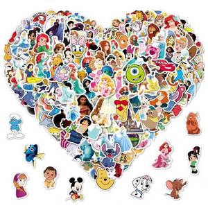 lot 40250 image: 200pcs Kids Disney Princess Cute Cartoon Character Stickers - Movie Decorative Waterproof Stickers for Kids, Teens & Adults - Retail $10