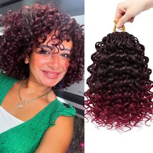 lot 40258 image: 7 Packs Gogo Curl Crochet Hair for Women 8 Inch Pre-Twisted Curly Crochet Hair Deep Ocean Beach Curl Crochet Braids Synthetic Braiding Hair Extensions (8 Inch, 1BBug) - Retail $27