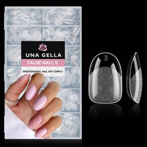 lot 40290 image: UNA GELLA Oval Round Nail Tips Half Matte 504pcs Short Oval Round Gel Nail Tips Easily Nail Extension for False Fake Acrylic Press On Nails, 12 Sizes Short Gelly Tips - Retail $10
