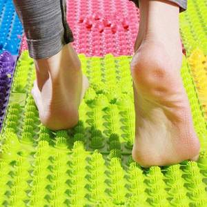 lot 40293 image: YOBEYI Foot Massage Acupressure Mat - Reflexology Walking Toe Plate Pad for Bathroom, Yoga, Outdoor Games - Anti-Slip - 2 PCS (Green) - Retail $12