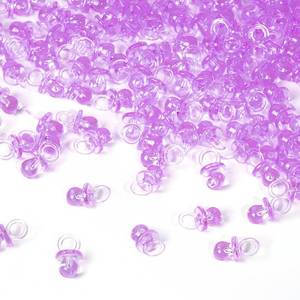 lot 40300 image: 200 Pieces 0.86 Inch Baby Pacifier Baby Shower Plastic Pacifier for Baby Shower Pacifier, Baby Shower Gender Show Party Decoration DIY Birthday Party Gift (Purple) - Retail $9