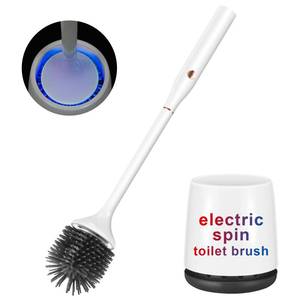 lot 49068 image: Ratolo Electric Toilet Brush,Silicone Toilet Brush,Toilet Bowl Brush and Holder Set with Ventilated Holder,Toilet Brush, Floor Standing, Wall Mounted Without Drilling Rechargeable - Retail $40
