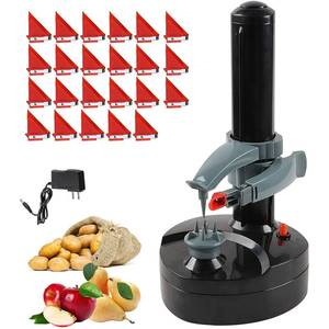 lot 49071 image: Electric Potato Peeler with 23 Replacement Blades Rotato Express Stainless Steel Automatic Rotating Fruits Fruit Potato Peeler Vegetables Cutter Apple Paring Machine Kitchen Peeling Tool Tested Powers On - Retail $31