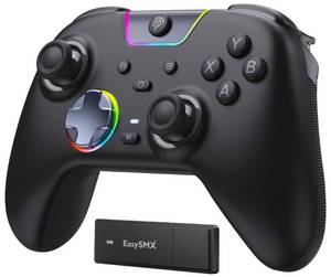 lot 49074 image: EasySMX X05Pro Wireless PC Controller Quiet-Press Buttons, 2-Stage Impulse Triggers, 2 Programmable Buttons, Hall Joysticks, 1000mAh Battery, 1000Hz Polling Gaming Controller for PCSwitchAndroidiOS - Retail $36
