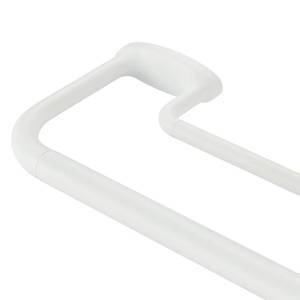 lot 49096 image: Mayrhyme Double Curtain Rods, Wrap Around Curtain Rod for Windows, Internal Splicing 1 Front and 58 Back Adjustable Curtain Rod with Aluminum Finials and Brackets (Matte White, 28-120) - Retail $47
