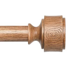lot 49104 image: Wood Curtain Rods for Windows 48 to 84 Inch, Adjustable Decorative 1 Heavy Duty Metal Curtain Rod with Modern Faux Wood Grain Finials, Rustic Farmhouse Bedroom Boho Drapery Pole - Retail $26