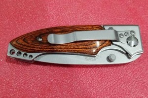 lot 3770 image: MTech USA Folding Knife with Wooden Handle