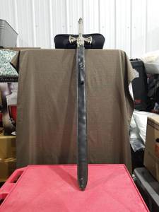 lot 3809 image: Decorative Medieval Style Sword with Ornate Silver Handle