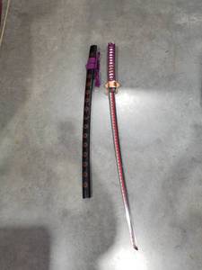 lot 3834 image: Japanese Katana with Purple Handle Wrap