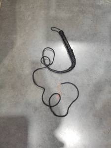 lot 3848 image: Leather Bull Whip with Braided Handle