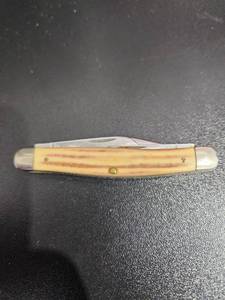 lot 3856 image: Bone Handle Multi-Blade Pocket Knife