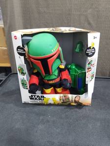 lot 3872 image: Star Wars Boba Fett Voice Cloner Feature Plush Exclusive New