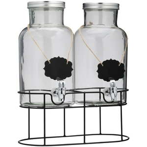 lot 3925 image: Chalkboard Double Drink Beverage Dispenser