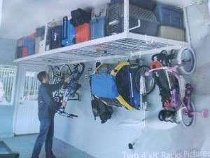 lot 3934 image: Eagle Industrial Overhead Garage Storage Rack