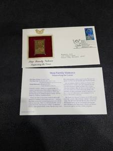 lot 3949 image: 2003 Stop Family Violence Gold Stamp First Day Cover