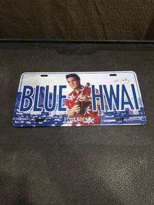 lot 3953 image: Elvis Blue Hawaii Metal License Plate
